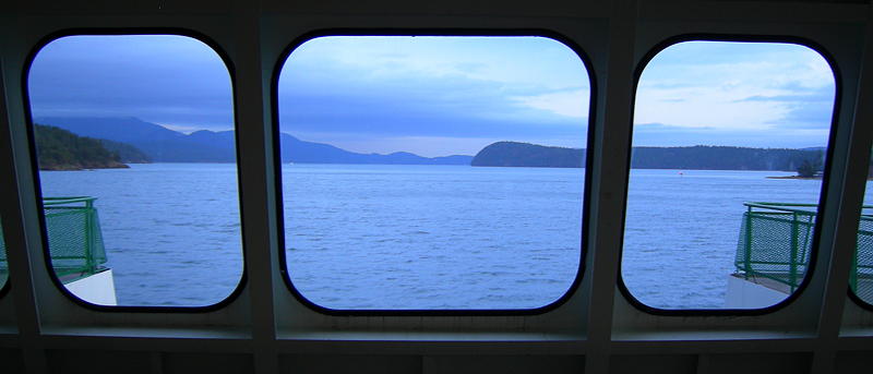 The San Juan Islands from the ferry bow